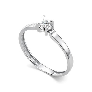 Кольцо из белого золота с бриллиантом