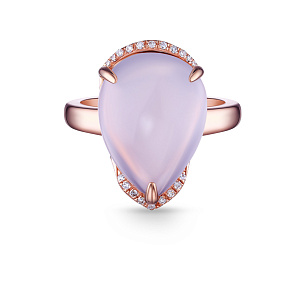 Кольцо из красного золота с кварцем