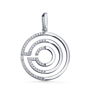 Подвеска из белого золота с бриллиантом