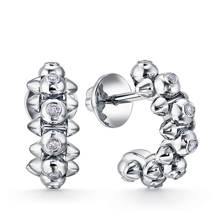 Серьги из белого золота с бриллиантами