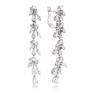 Серьги из белого золота с бриллиантом