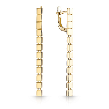 Серьги с английским замком из желтого золота