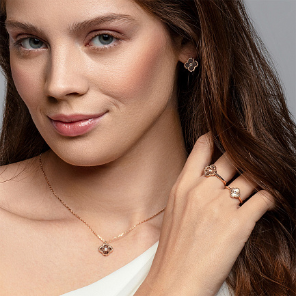 Колье из красного золота с фианитом