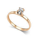 Кольцо из красного золота с бриллиантом