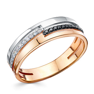 Кольцо из комбинированного золота с бриллиантом