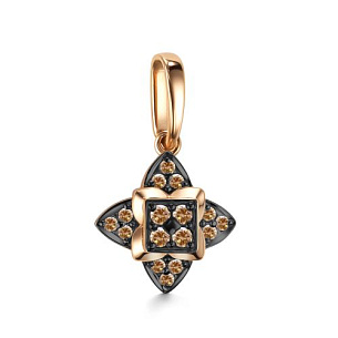 Подвеска из красного золота с бриллиантом