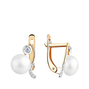 Серьги с английским замком из красного золота