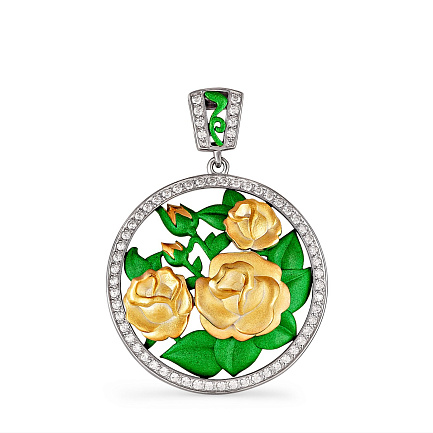 Подвеска из серебра с фианитами