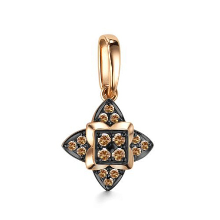 Подвеска из красного золота с бриллиантами