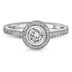 Кольцо из белого золота с бриллиантом