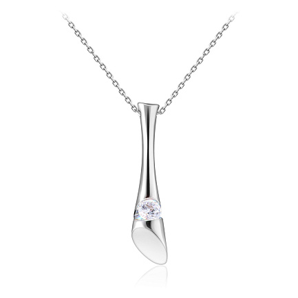 Колье из белого золота с бриллиантом