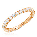 Кольцо из красного золота с фианитом