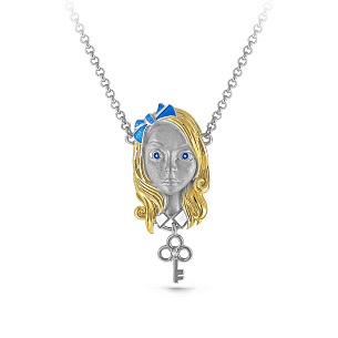 Колье из серебра с бриллиантом