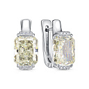 Серьги с английским замком из серебра с фианитами