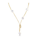 Колье из желтого золота с бриллиантами, жемчугом