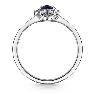 Кольцо из белого золота с сапфиром