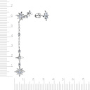 Пусеты из серебра с фианитом