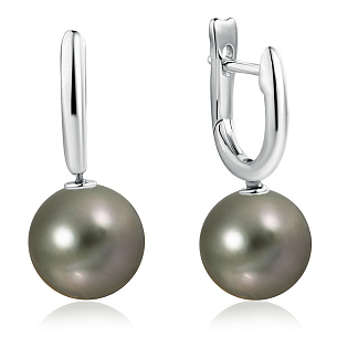 Серьги из белого золота с жемчугом