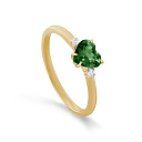Кольцо из желтого золота с бриллиантами, изумрудом
