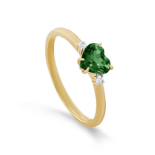 Кольцо из желтого золота с изумрудом