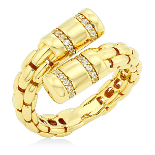 Кольцо из желтого золота с фианитом