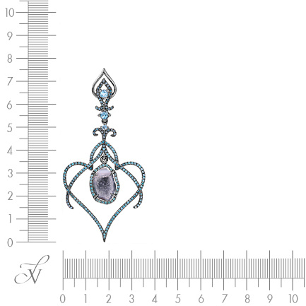 Подвеска из золота с бриллиантами, топазами