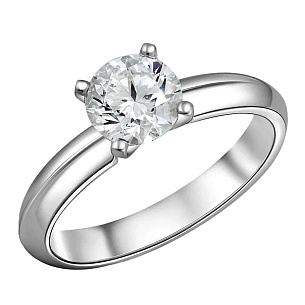 Кольцо из белого золота с бриллиантом