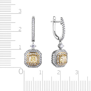 Серьги с английским замком из белого золота с бриллиантом