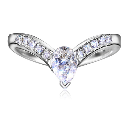 Кольцо из белого золота с бриллиантами