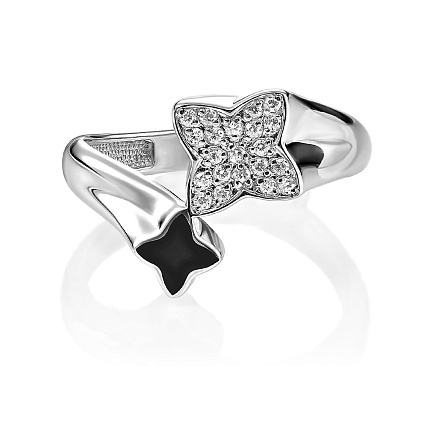 Кольцо из серебра с фианитами