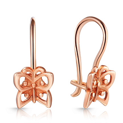 Серьги детские из красного золота