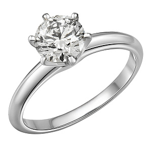 Кольцо из белого золота с бриллиантом