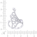 Кольцо из белого золота с бриллиантами, сапфирами