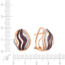 Серьги из красного золота с бриллиантами, рубинами