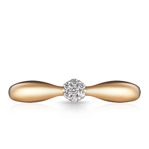 Кольцо из красного золота с фианитом