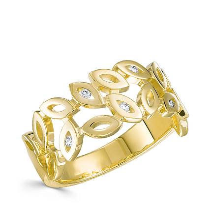 Кольцо из желтого золота с бриллиантами