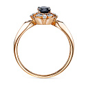 Кольцо из красного золота с бриллиантами, сапфиром