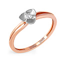 Кольцо из красного золота с бриллиантом