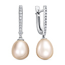 Серьги с английским замком из белого золота с бриллиантами