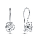 Серьги с французским замком из серебра с фианитами