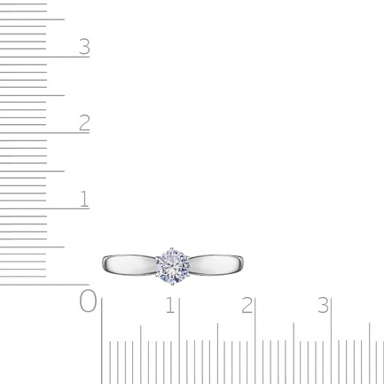 Кольцо из белого золота с бриллиантом