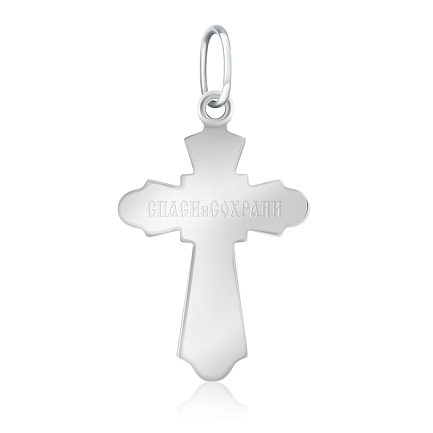 Крест ручной работы из белого золота