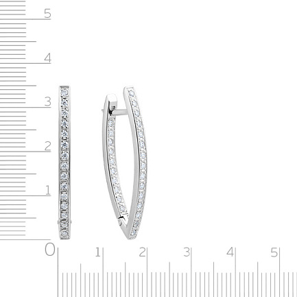 Серьги из серебра с фианитом