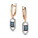 Серьги с английским замком из красного золота с бриллиантами