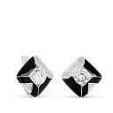 Серьги с английским замком из серебра с фианитами