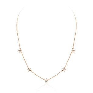 Колье из красного золота с фианитом