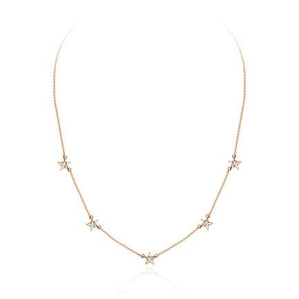 Колье из красного золота с фианитами