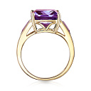 Кольцо из желтого золота с аметистами