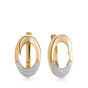 Серьги из красного золота с бриллиантами