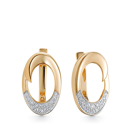 Серьги из красного золота с бриллиантами